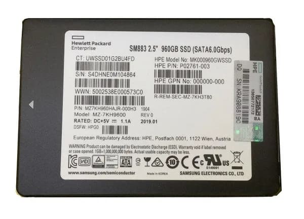 Samsung MZ7KH960HAJR-000H3 960GB 6Gb/s SATA Solid State Drive