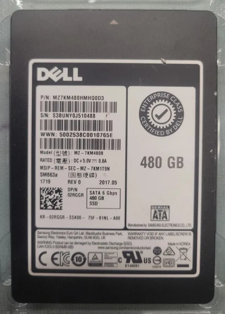 Samsung MZ7KM480HMHQ0D3 480GB 6Gb/s SATA Solid State Drive