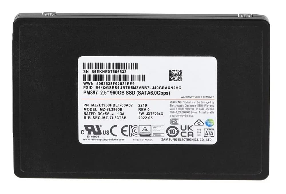 Samsung MZ7L3960HBLT-00A07 960GB 6Gb/s SATA Solid State Drive