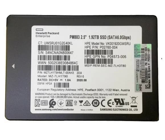 Samsung MZ7LH1T9HMLT-00AH3 1.92TB 6Gb/s SATA Solid State Drive