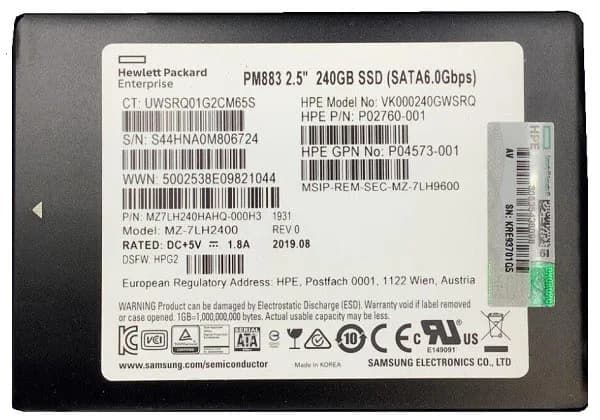 Samsung MZ7LH240HAHQ-000H3 240GB 6Gb/s SATA Solid State Drive