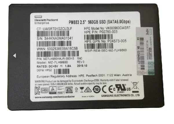 Samsung MZ7LH960HAJR-000H3 960GB 6Gb/s SATA Solid State Drive