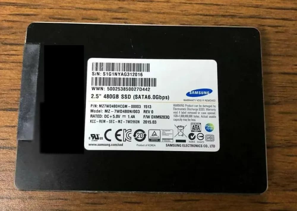 Samsung MZ7WD480HCGM 480GB 6Gb/s SATA Solid State Drive