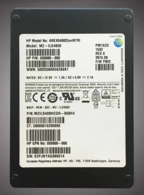 Samsung MZILS400HCGR-000H4 400GB 12Gb/s SAS Solid State Drive