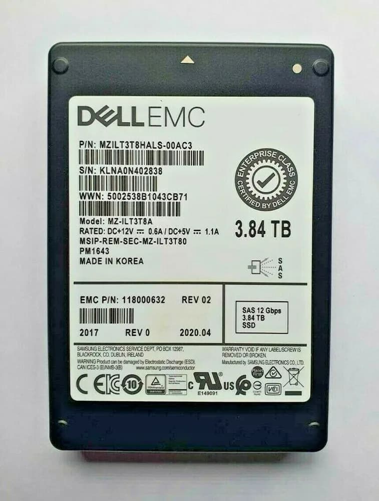 Samsung MZILT3T8HALS-00AC3 3.84TB 12Gb/s SAS Solid State Drive