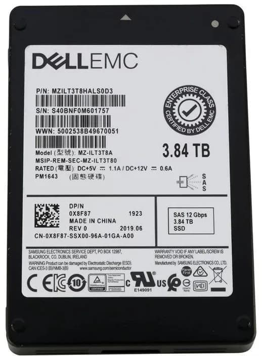 Samsung MZILT3T8HALS0D3 3.84TB 12Gb/s SAS Solid State Drive