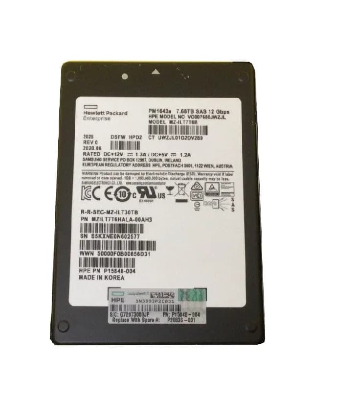 Samsung MZILT7T6HALA-00AH3 7.68TB 12Gb/s SAS Solid State Drive