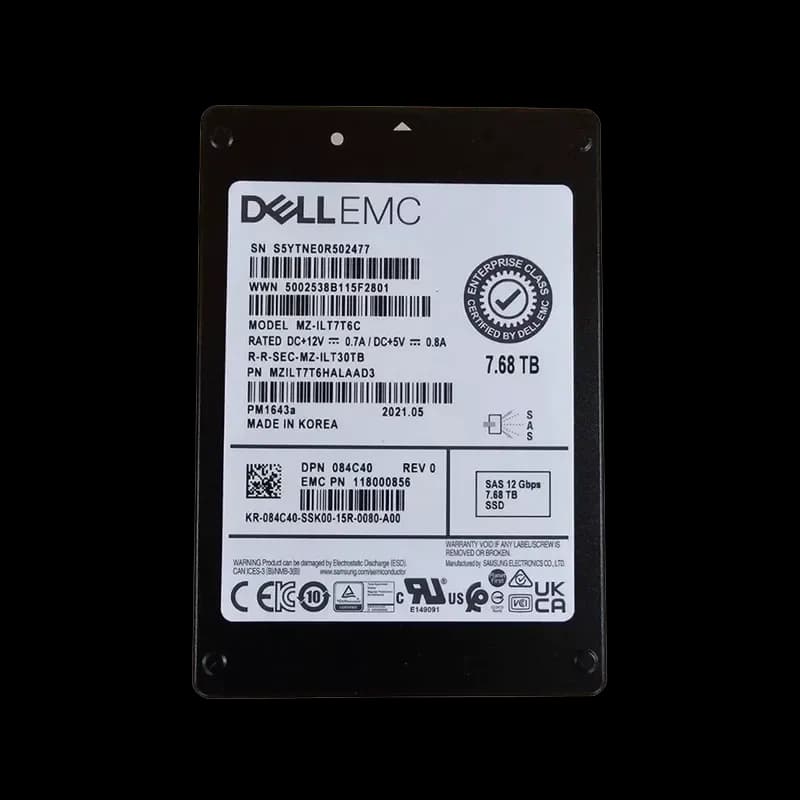 Samsung MZILT7T6HALAAD3 7.68TB 12Gb/s SAS Solid State Drive