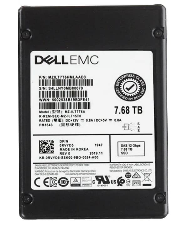 Samsung MZILT7T6HMLAAD3 7.68TB 12Gb/s SAS Solid State Drive