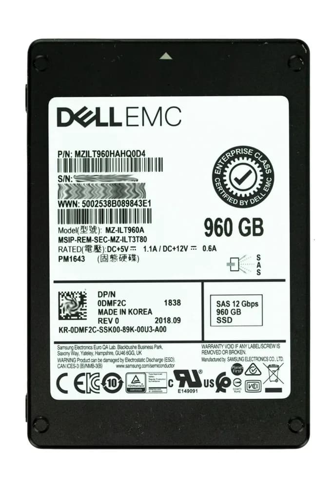 Samsung MZILT960HAHQ0D4 960GB 12Gb/s SAS Solid State Drive