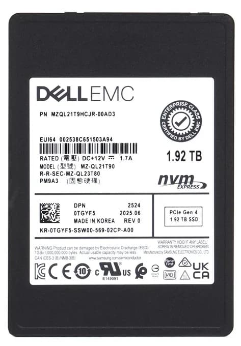 Samsung MZQL21T9HCJR-00AD3 1.92TB PCI Express NVMe 4.0 x4 Solid State Drive