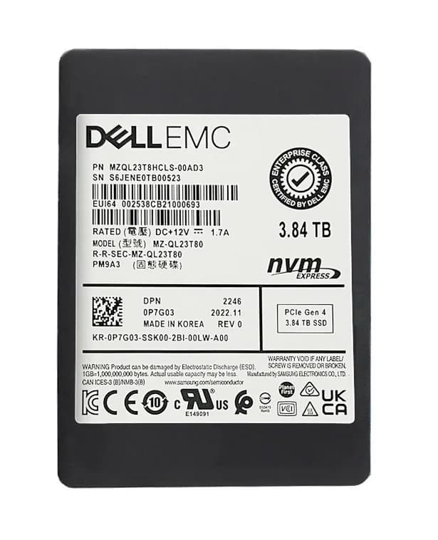 Samsung MZQL23T8HCLS-00AD3 3.84TB PCI Express NVMe 4.0 x4 Solid State Drive