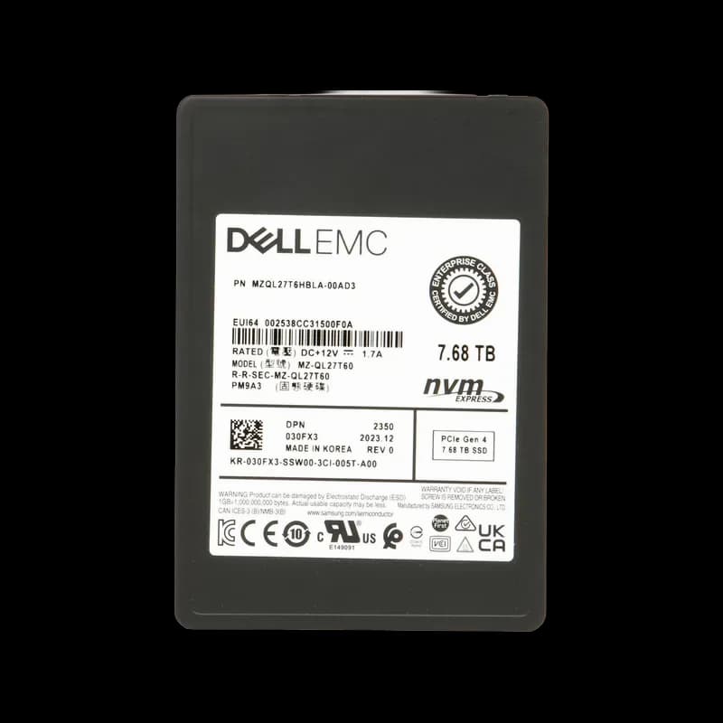 Samsung MZQL27T6HBLA-00AD3 7.68TB PCI Express NVMe 4.0 x4 Solid State Drive
