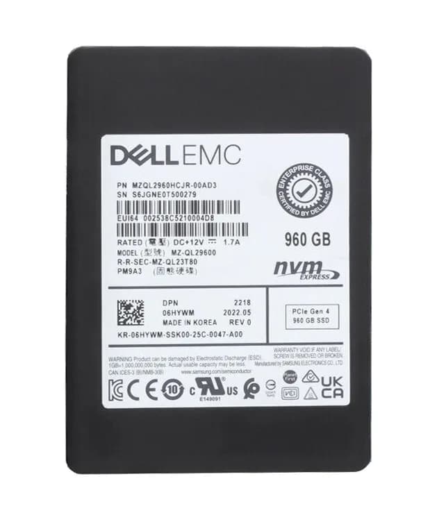 Samsung MZQL2960HCJR-00AD3 960GB PCI Express NVMe 4.0 x4 Solid State Drive