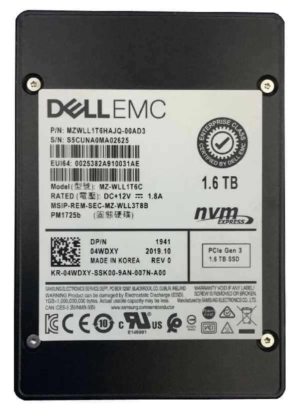 Samsung MZWLL1T6HAJQ-00AD3 1.6TB PCI Express NVMe 3.0 x4 Solid State Drive