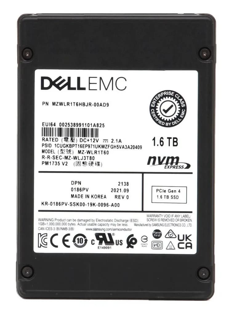 Samsung MZWLR1T6HBJR-00AD9 1.6TB PCI Express NVMe 4.0 x4 Solid State Drive