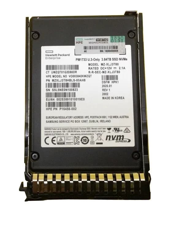 HPE P16456-002 3.84TB PCI Express NVMe 4.0 x4 Solid State Drive