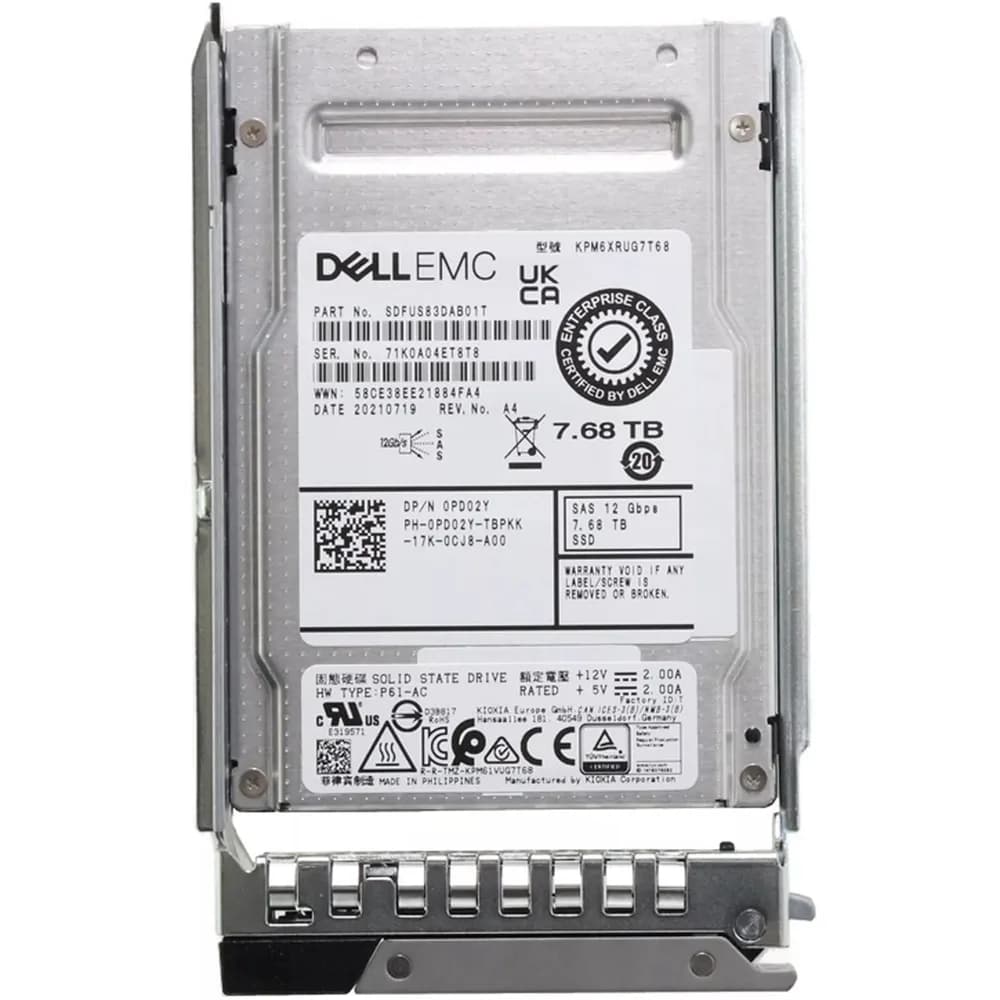 Dell PD02Y 7.68TB 12Gb/s SAS Solid State Drive
