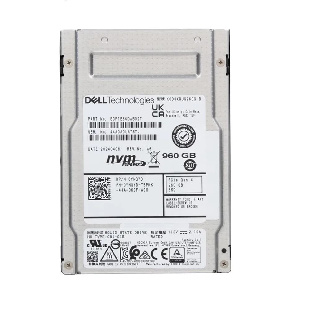 Kioxia SDF1E86DAB02T 960GB PCI Express NVMe 4.0 x4 Solid State Drive