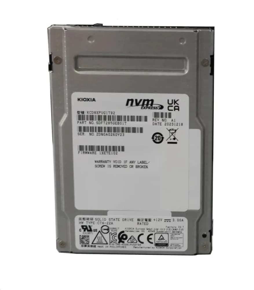 Kioxia SDF7285GEB01T 1.92TB PCI Express NVMe 5.0 x4 Solid State Drive