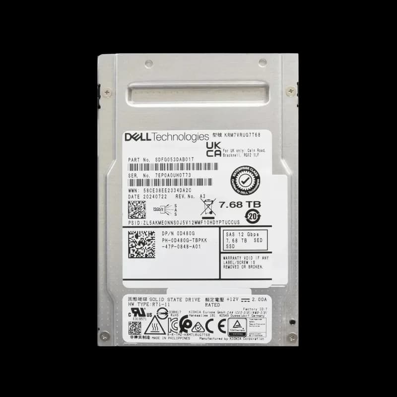 Kioxia SDFG053DAB01T 7.68TB 12Gb/s SAS Solid State Drive