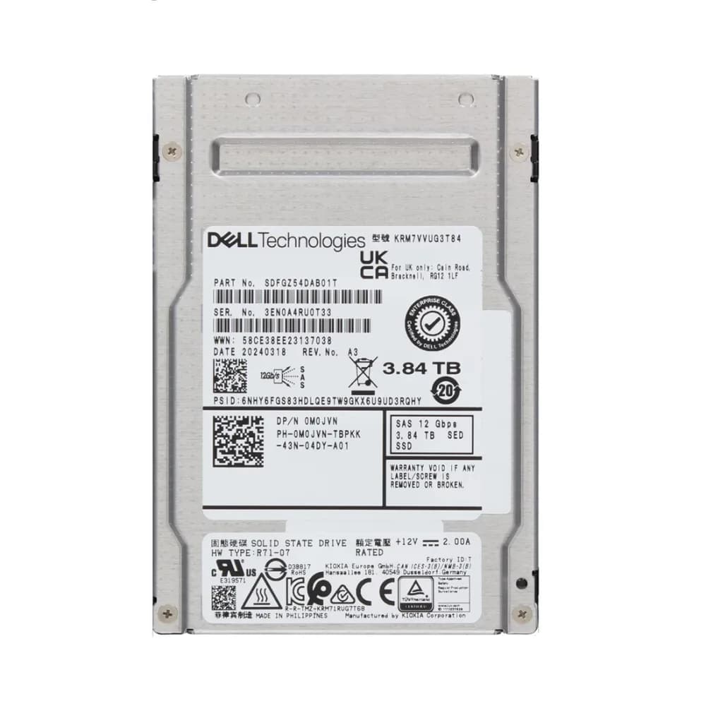 Kioxia SDFGZ54DAB01T 3.84TB 12Gb/s SAS Solid State Drive