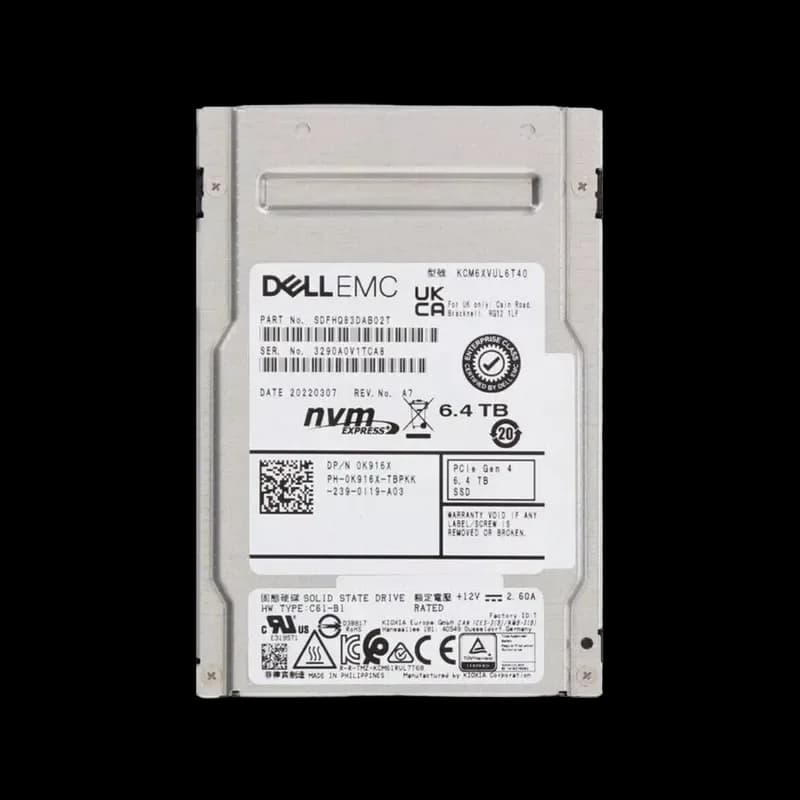 Kioxia SDFHQ83DAB02T 6.4TB PCI Express NVMe 4.0 Solid State Drive