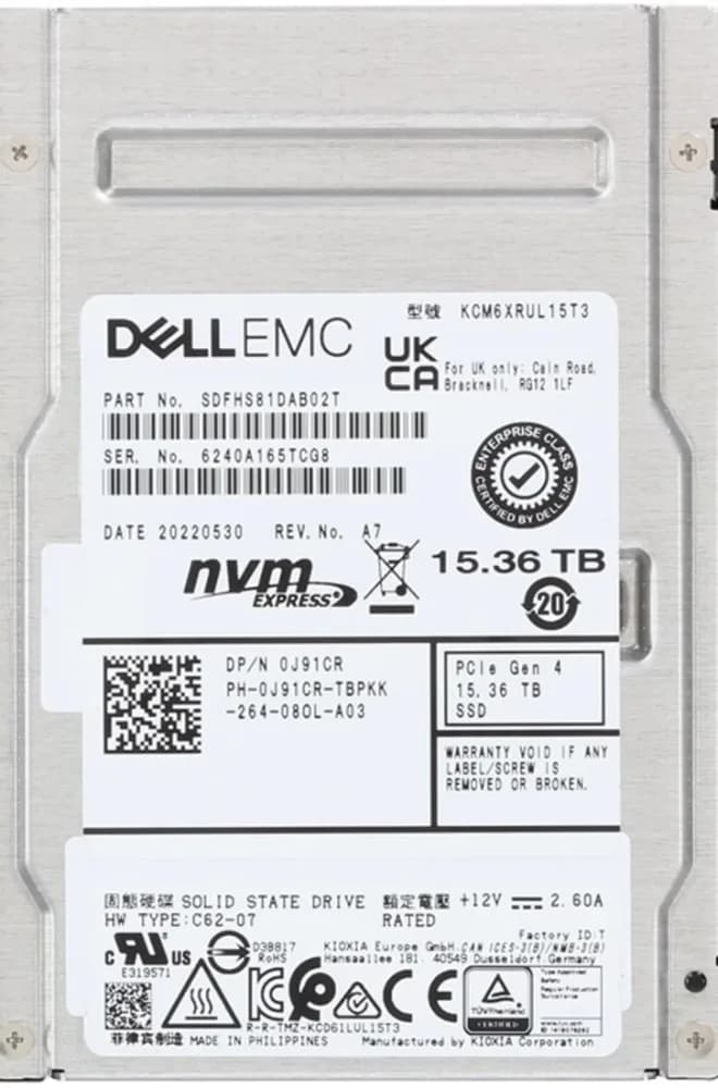 Kioxia SDFHS81DAB02T 15.36TB PCI Express NVMe 4.0 x4 Solid State Drive