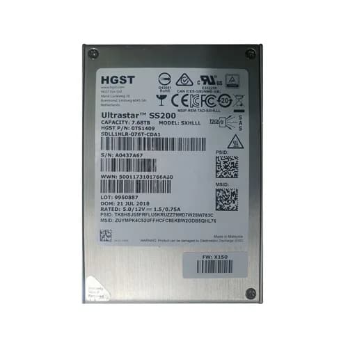 HGST SDLL1HLR-076T-CDA1 7.68TB 12Gb/s SAS Solid State Drive