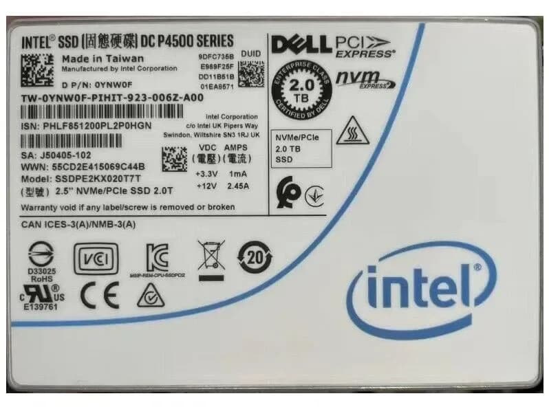 Intel SSDPE2KX020T7T 2TB PCI Express NVMe 3.1 x4 Solid State Drive