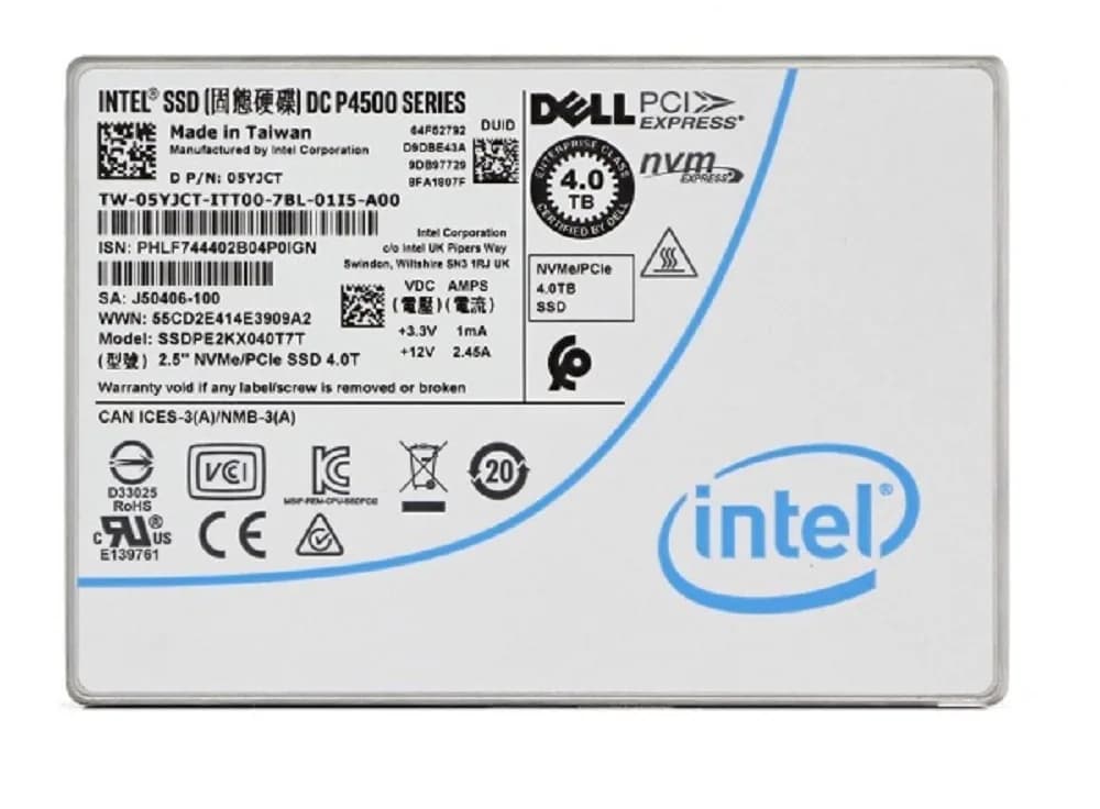 Intel SSDPE2KX040T7T 4TB PCI Express NVMe 3.1 x4 Solid State Drive