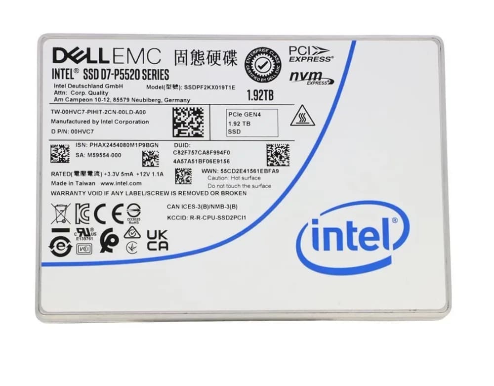 Intel SSDPF2KX019T1E 1.92TB PCI Express NVMe 4.0 x4 Solid State Drive