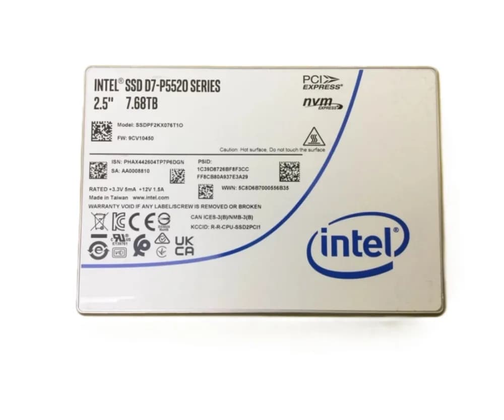 Intel SSDPF2KX076T1O 7.68TB PCI Express NVMe 4.0 x4 Solid State Drive