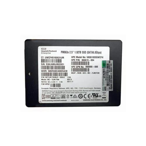 HPE VK001920GWCFH 1.92TB 6Gb/s SATA Solid State Drive