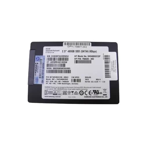HPE VK0480GECQP 480GB 6Gb/s SATA Solid State Drive
