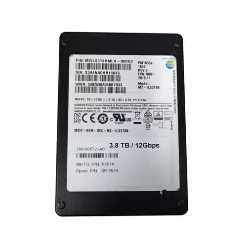 NetApp X357A 3.84TB 12Gb/s SAS Solid State Drive