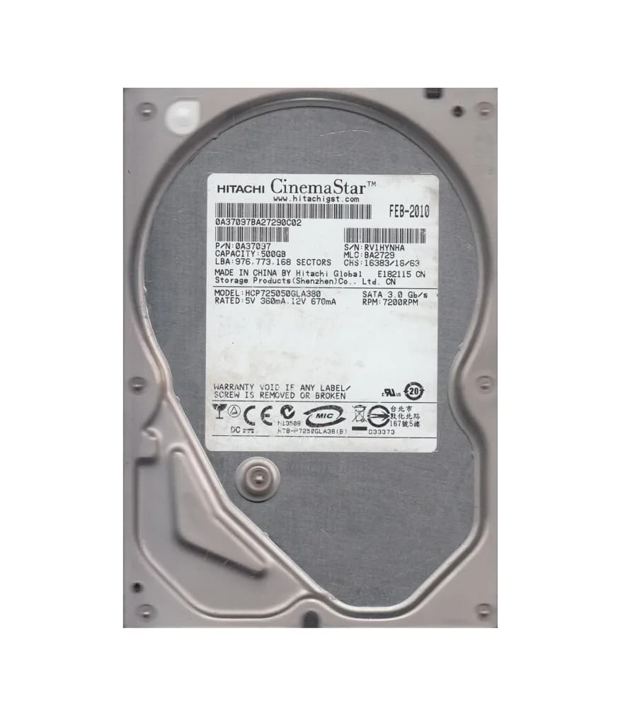 Hitachi HCP725050GLA380 500GB 3Gb/s SATA