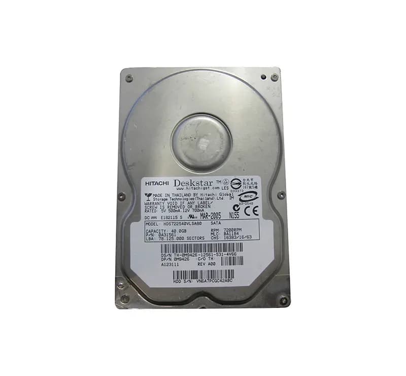 Hitachi HDS722540VLSA80 40GB 1.5Gb/s SATA