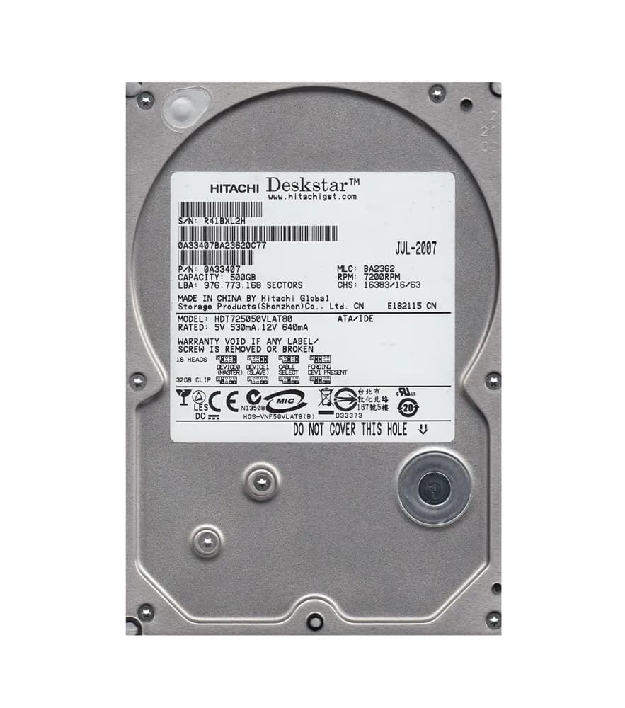 Hitachi HDT725050VLAT80 500GB IDE Ultra ATA/133 (ATA-7)