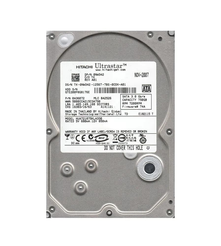 Hitachi HUA721075KLA330 750GB 3Gb/s SATA