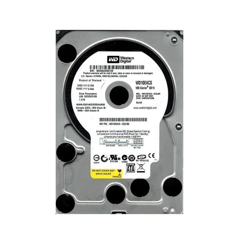 Western Digital WD10EACS-32ZJB0 1TB 3Gb/s SATA