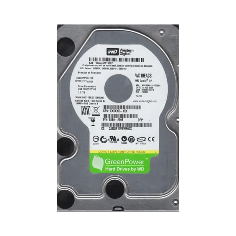 Western Digital WD10EACS-65D6B0 1TB 3Gb/s SATA
