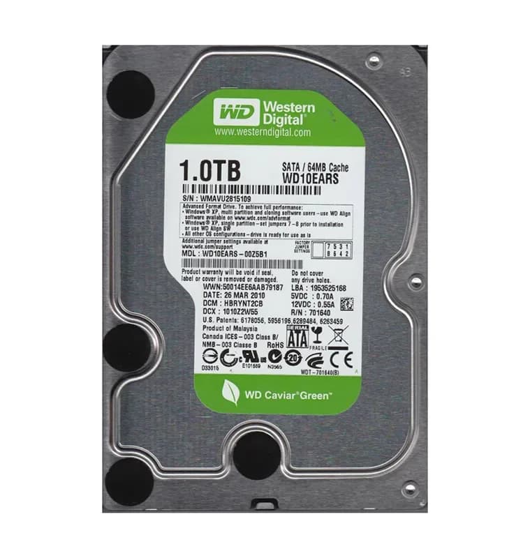 Western Digital WD10EARS-00Z5B1 1TB 3Gb/s SATA