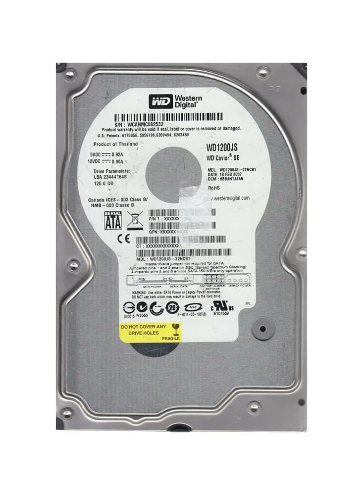 Western Digital WD1200JS-22NCB1 120GB 3Gb/s SATA