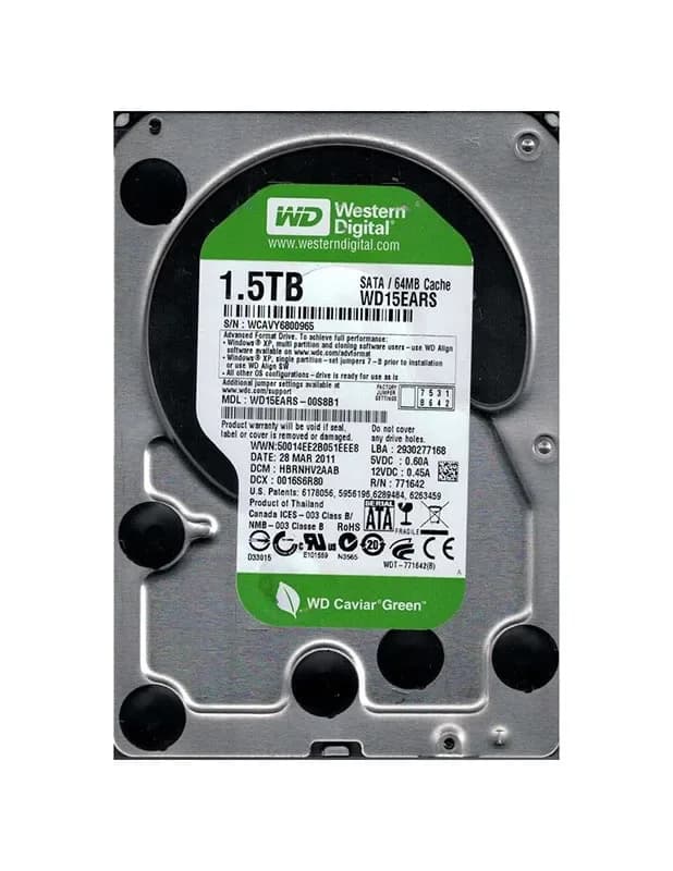Western Digital WD15EARS-00S8B1 1.5TB 3Gb/s SATA