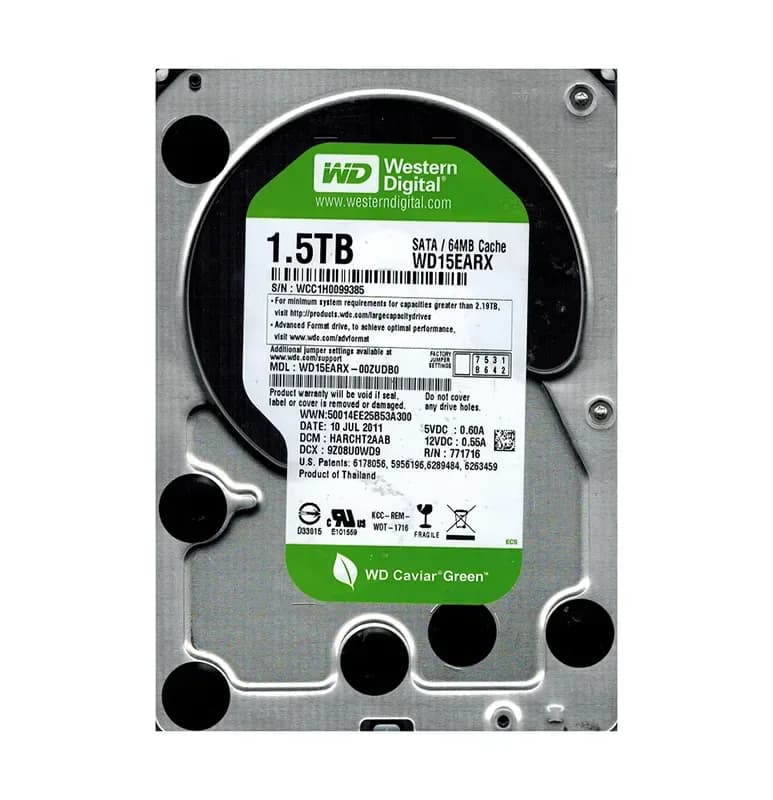 Western Digital WD15EARX-00ZUDB0 1.5TB 6Gb/s SATA