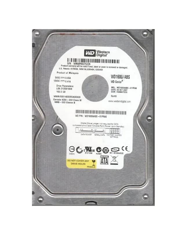 Western Digital WD1600AABS-61PRA0 160GB 3Gb/s SATA