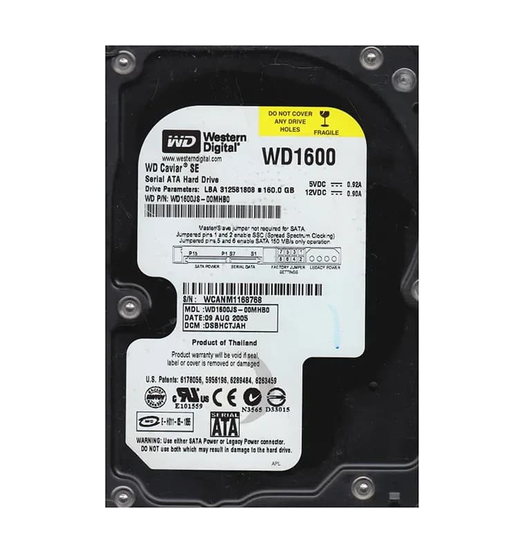 Western Digital WD1600JS-00MHB0 160GB 3Gb/s SATA