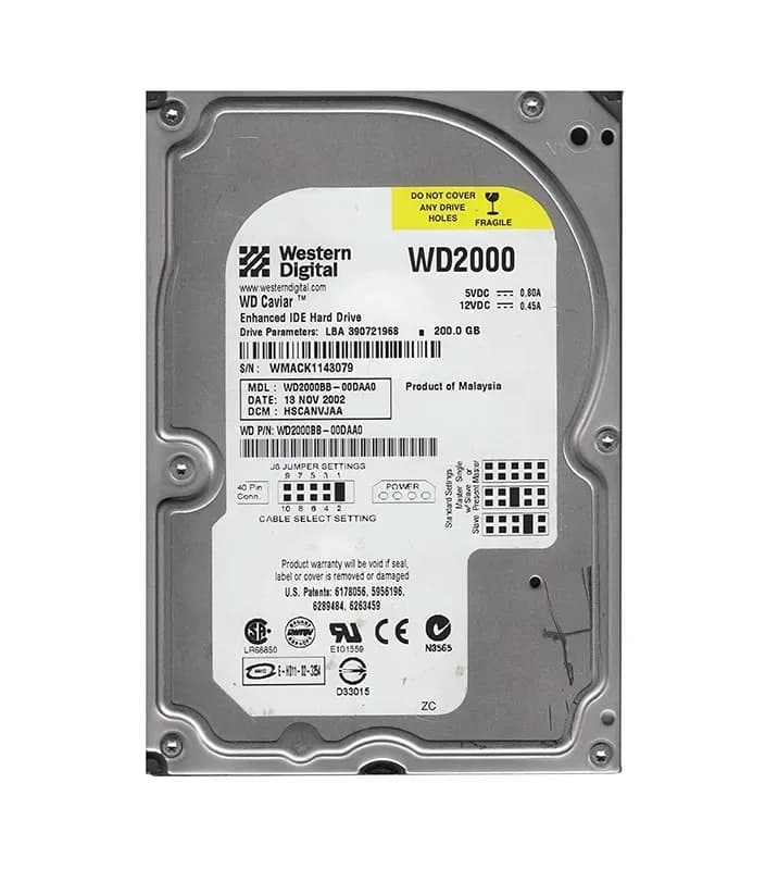 Western Digital WD2000BB-00DAA0 200GB IDE Ultra ATA/100 (ATA-6)