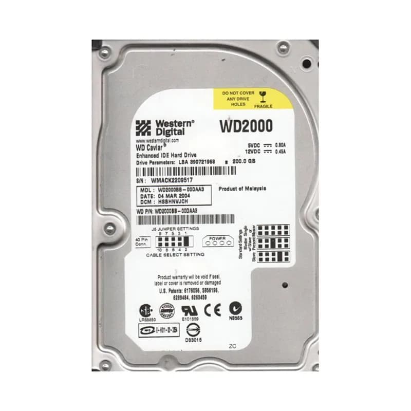 Western Digital WD2000BB-00DAA3 200GB IDE Ultra ATA/100 (ATA-6)